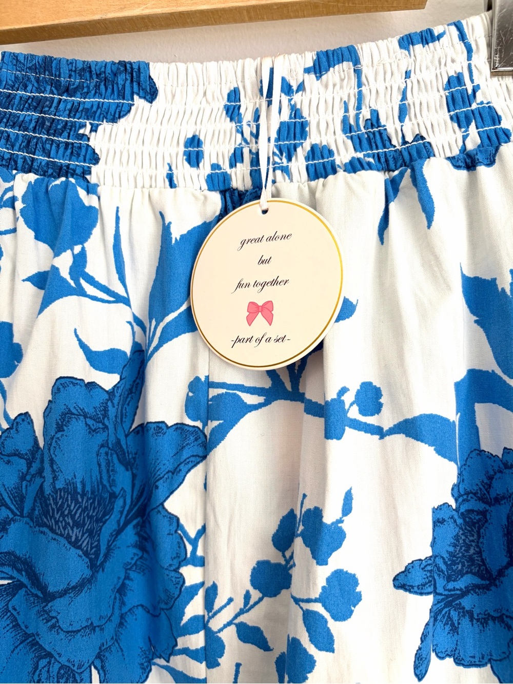 NWT C - 100% Cotton Blue Floral Maxi Skirt Resortcore  - Size S - Picture 3 of 5